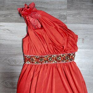 Women's Bow-Trimmed One-Shoulder Gown